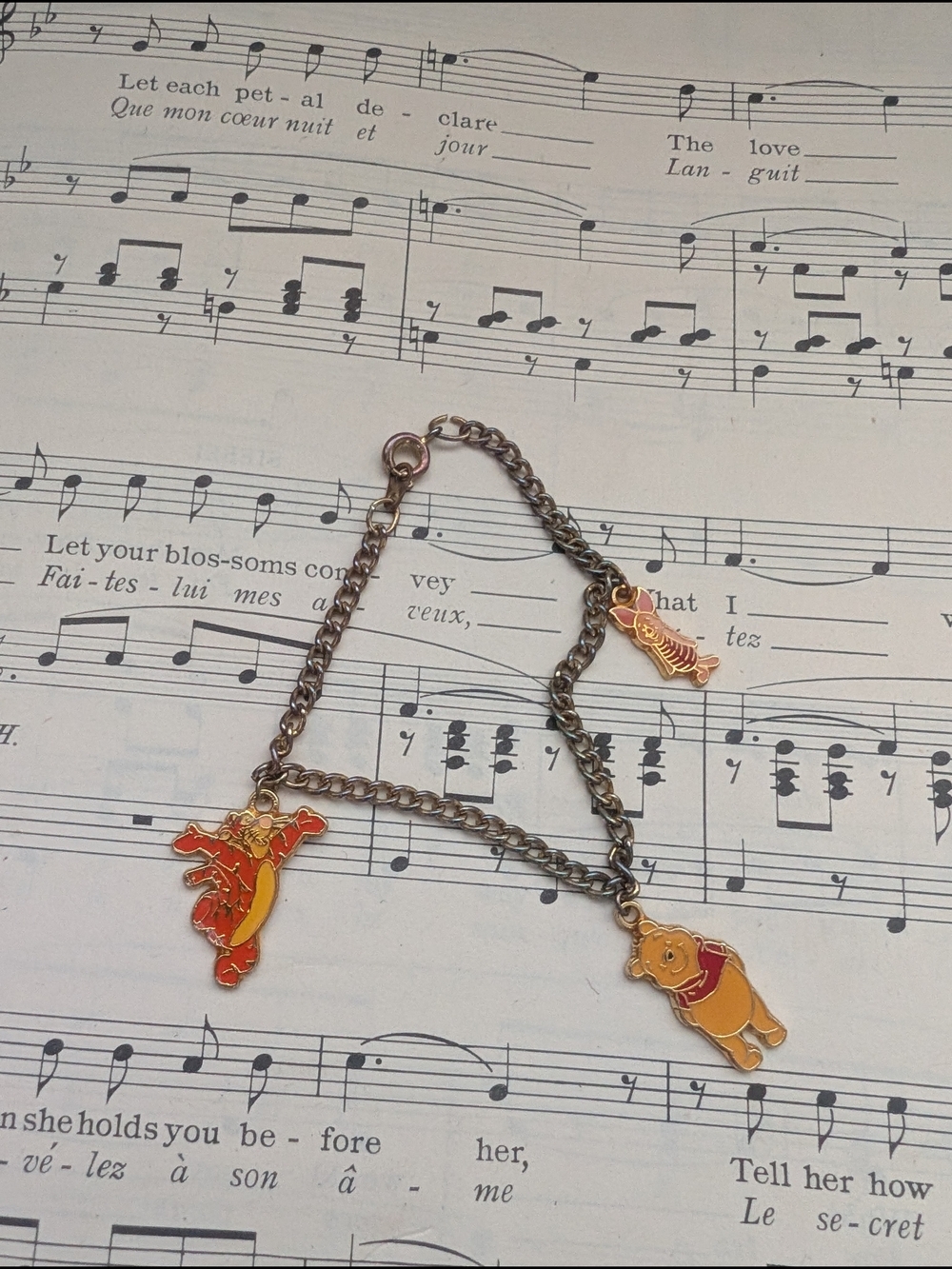 Winnie the Pooh Enamel Charm Bracelet - Red & Yellow